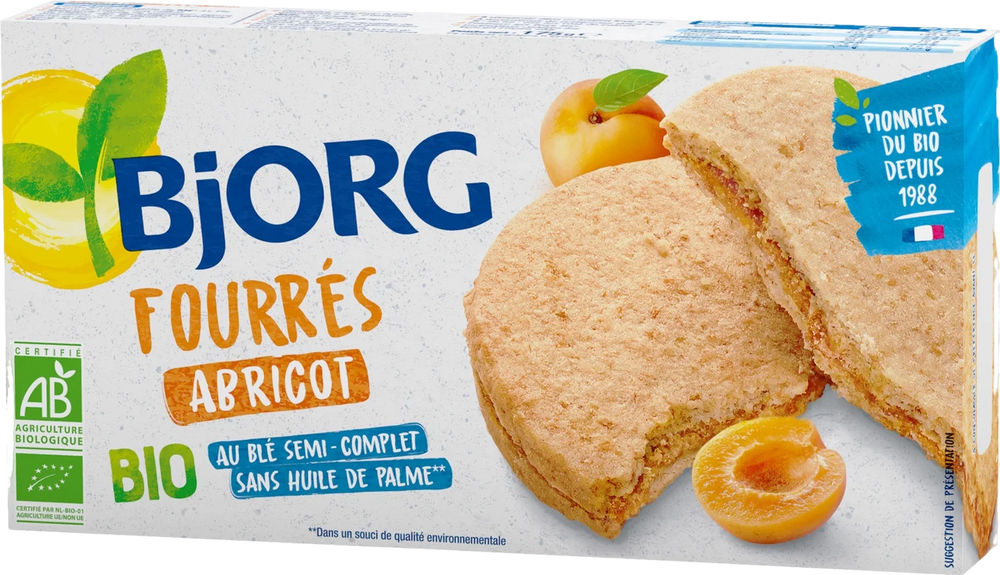 Gâteaux fourrés à l'abricot bio - 175g