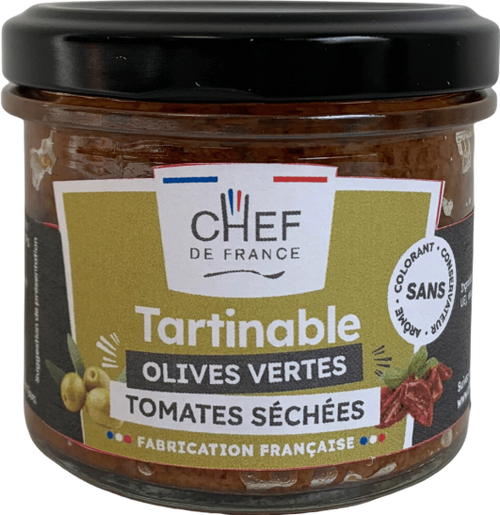 Tartinable olives vertes et tomates séchées - 100g