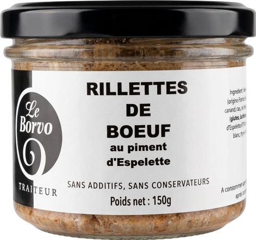 Rillettes de bœuf au piment d'Espelette - 150g
