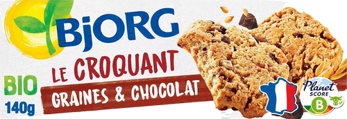 Biscuits bio croquants graines et chocolat - 140g