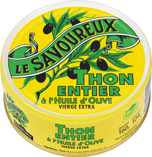 Thon albacore entier à l'huile d'olive vierge extra - 160g