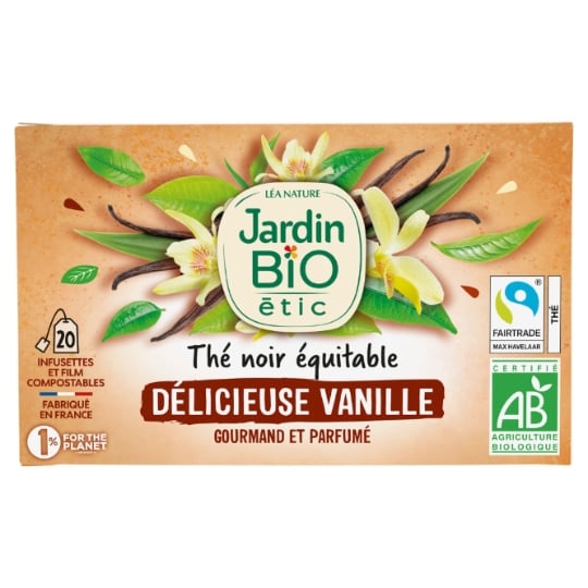 Thé noir Délicieuse Vanille Bio – 20 sachets, 28 g