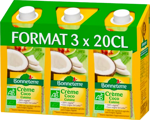 Crème de coco bio - 3x200ml