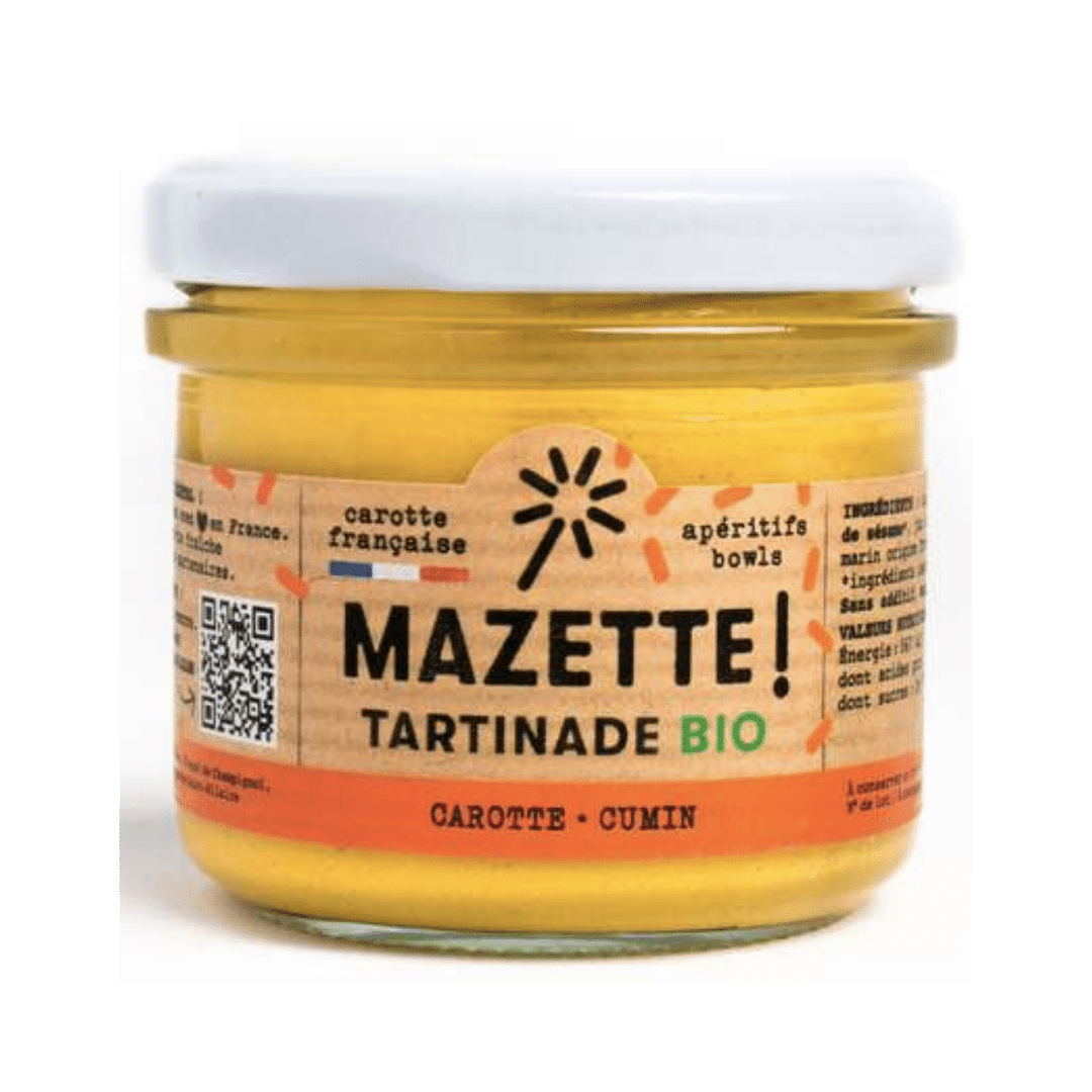 Tartinade à la carotte et au cumin bio - 100g - Mazette