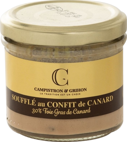 Soufflé au confit de canard (30% foie gras) - 80g