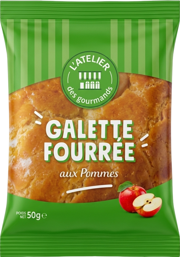 Galette fourrée à la pomme - 50g