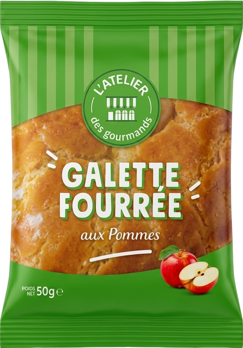 Galette fourrée à la pomme - 50g