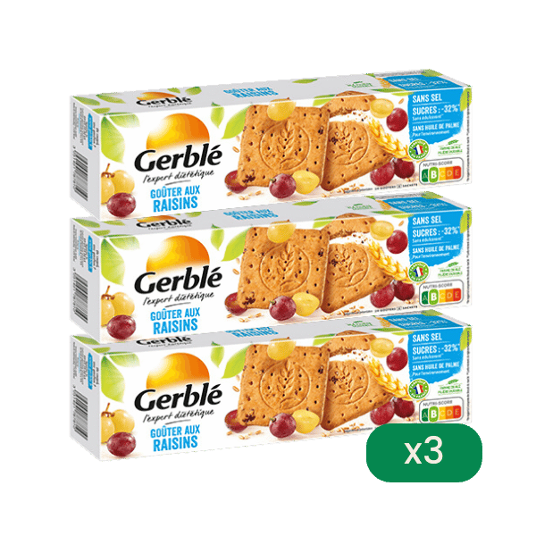 Lot de 3 goûters aux raisins - 3x360g