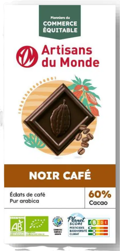 Tablette de chocolat noir café - 100g