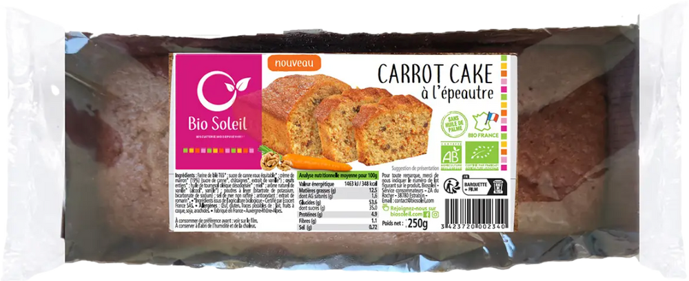 Carrot cake à l'épeautre bio - 250g