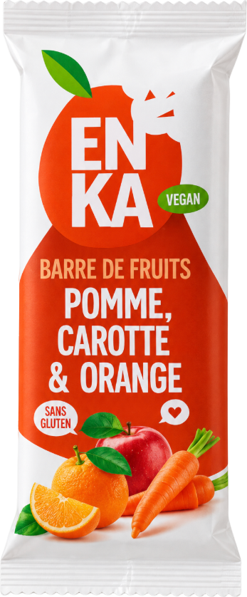 Barre de fruits pomme, orange et carotte - 32g