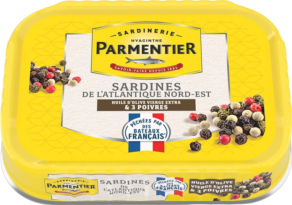 Sardines à l'huile d'olive vierge extra & 3 poivres - 135g