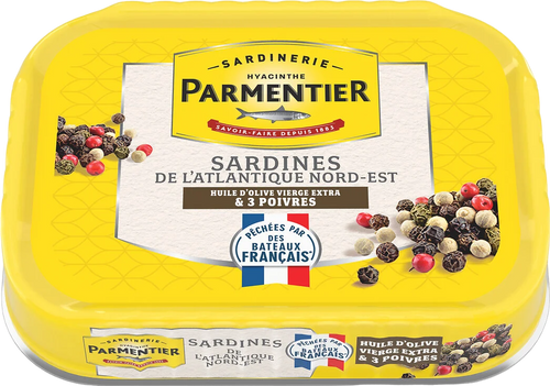 Sardines à l'huile d'olive vierge extra & 3 poivres - 135g