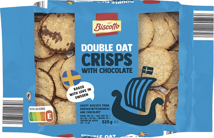 Biscuits croustillants de Suède aux flocons d'avoine et au chocolat - 525g