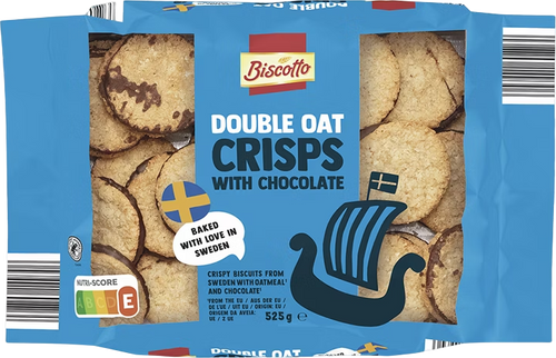 Biscuits croustillants de Suède aux flocons d'avoine et au chocolat - 525g