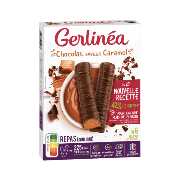 Barres repas au caramel - 372g - Gerlinéa