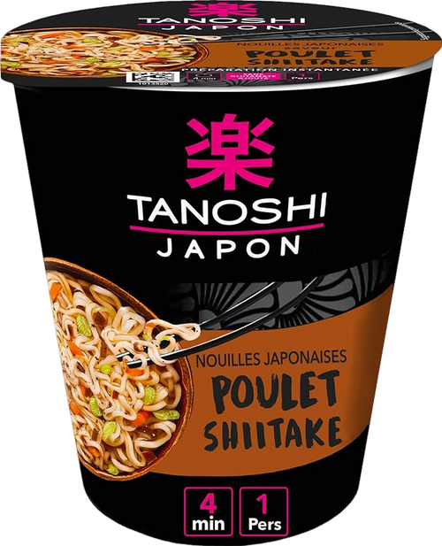 Cup Nouilles japonaises instantanées - Saveur Poulet Shitaké - 65 g
