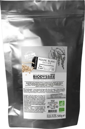 Poivre blanc entier bio - 500g