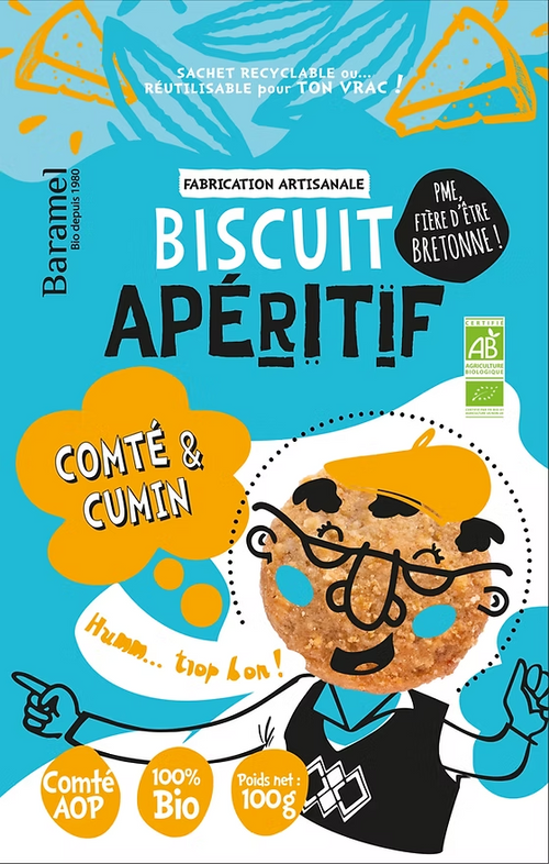 Biscuits apéritif comté & cumin bio - 100g