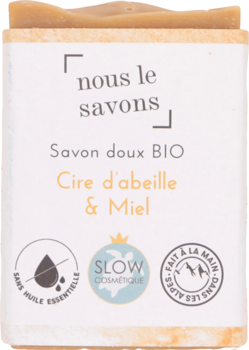 Savon doux à la cire d'abeille & miel bio - 100g