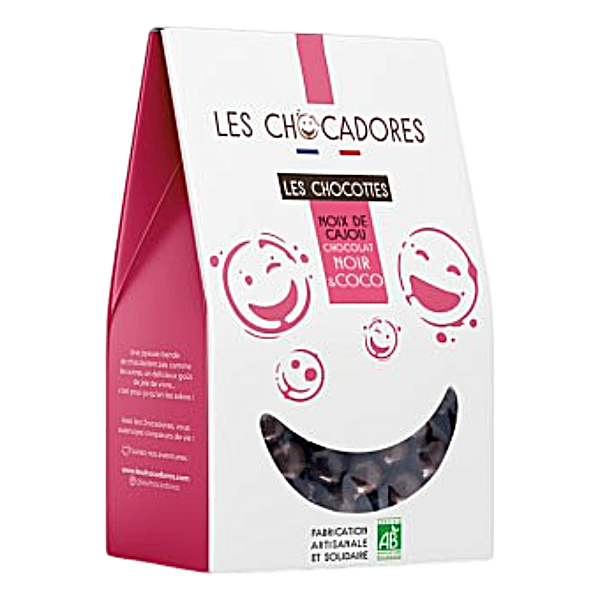 Noix de cajou au chocolat noir et la coco râpée bio - 130g