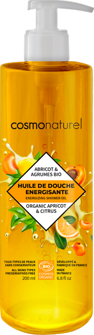 Huile de douche energisante abricot agrumes - 200ml