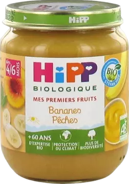 Compote en pot Bananes Pêches bio - 125g