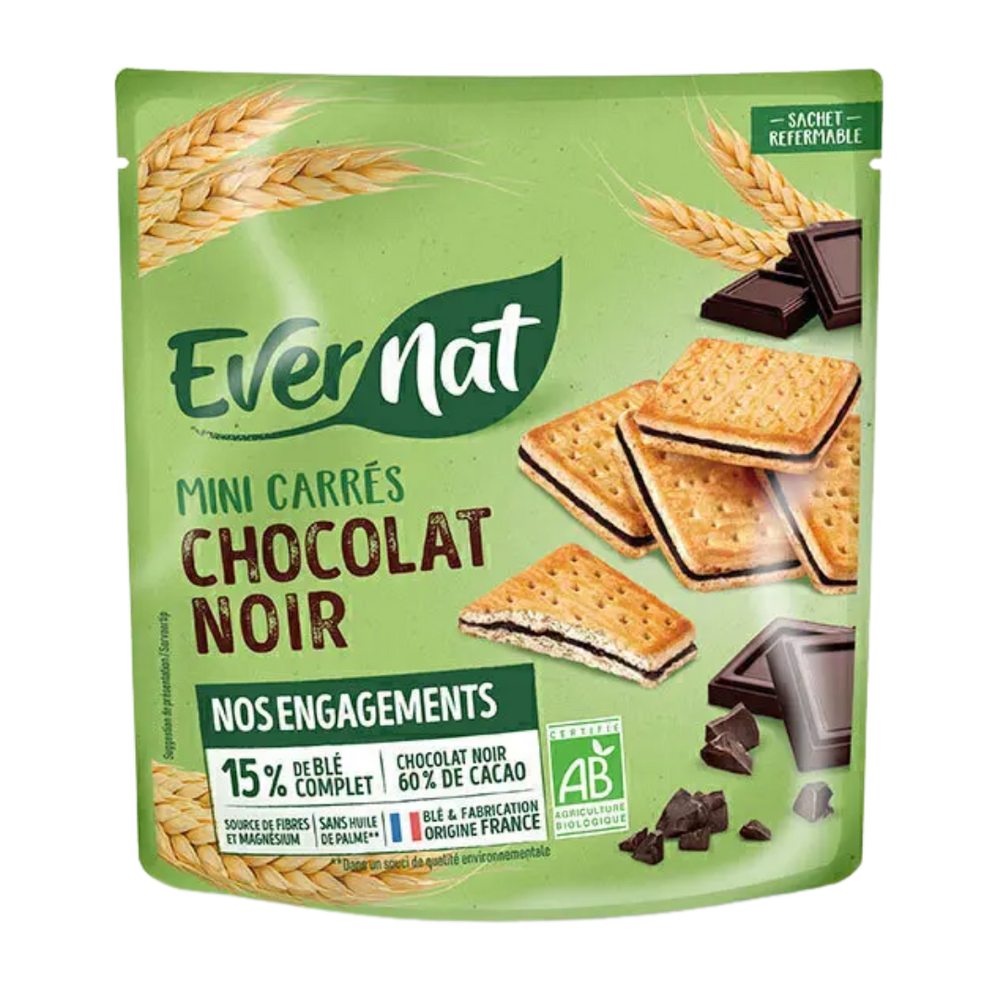 Mini carrés au chocolat noir bio - 180g