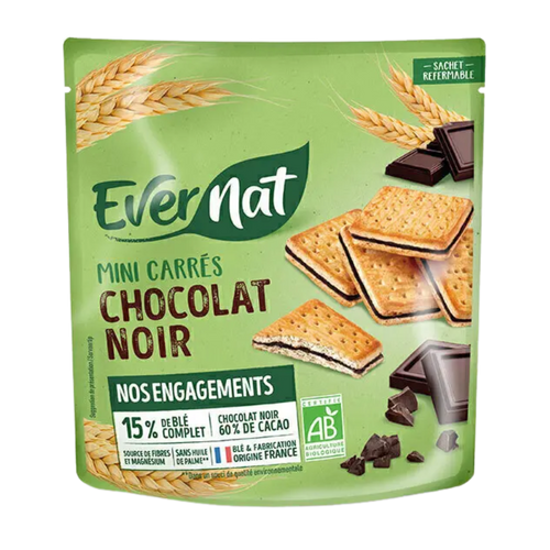 Mini carrés au chocolat noir bio - 180g