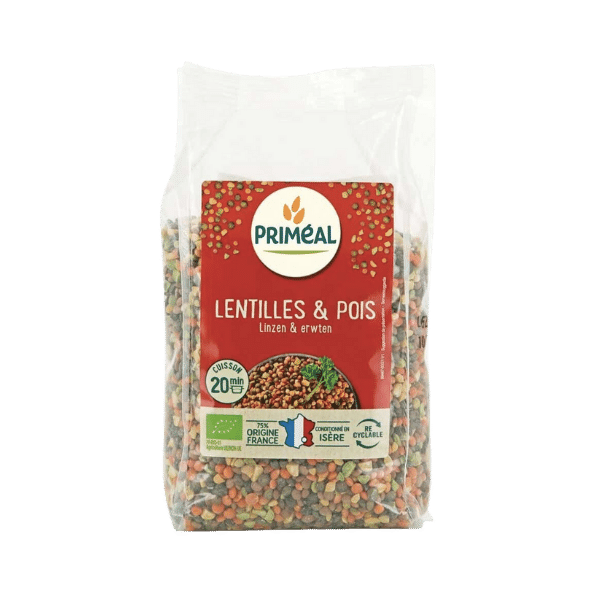 Lentilles et pois bio - 500g