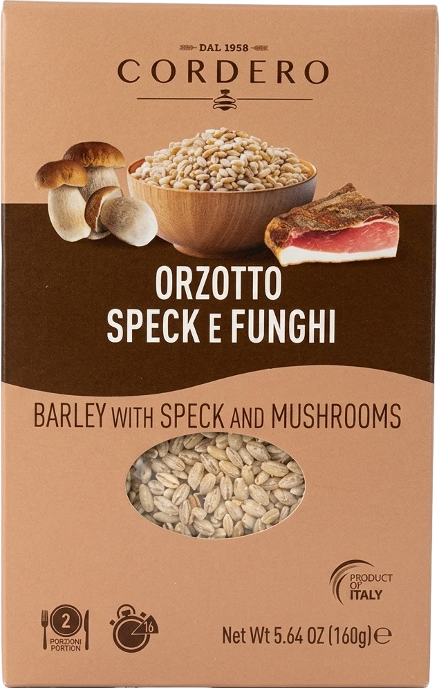Orge façon risotto au jambon cru fumé et champignons - 160g