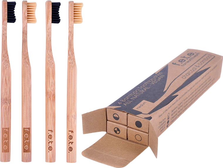 Brosses à dents en Bambou medium x4