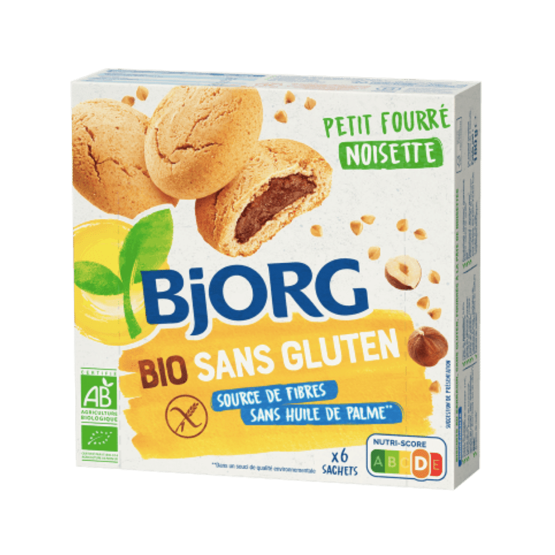 Biscuits fourrés à la noisette sans gluten P'tit fourré bio - 180g - Bjorg