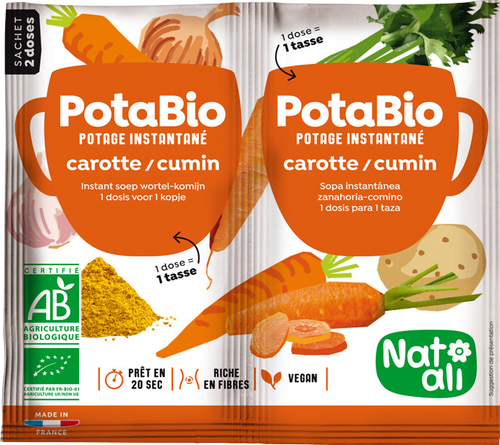 Potage carotte et cumin en sachet bio - 2 unités