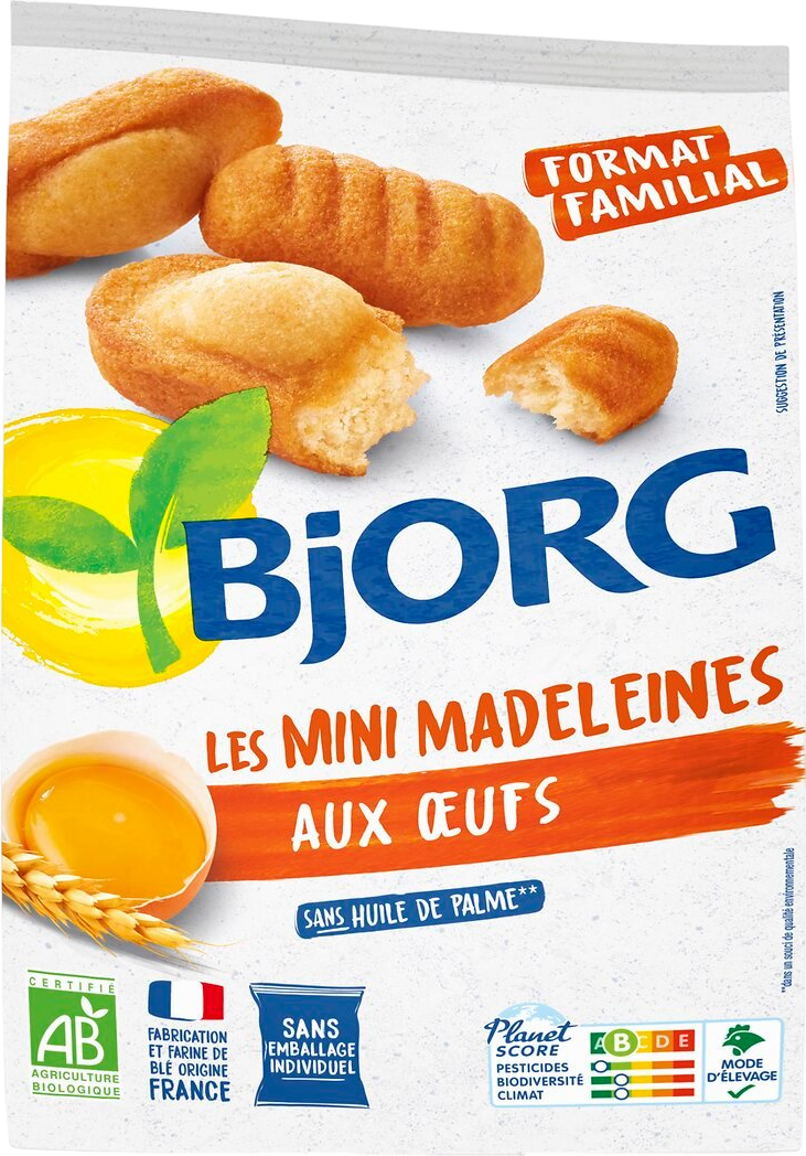 Mini madeleines aux oeufs bio - 400g