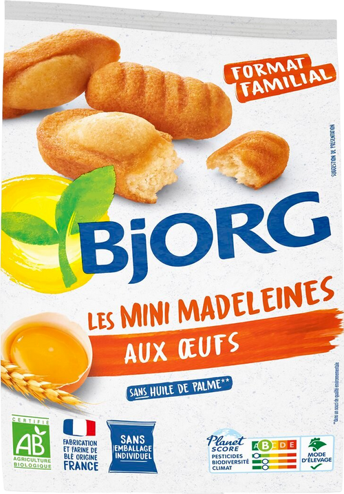 Mini madeleines aux oeufs bio - 400g