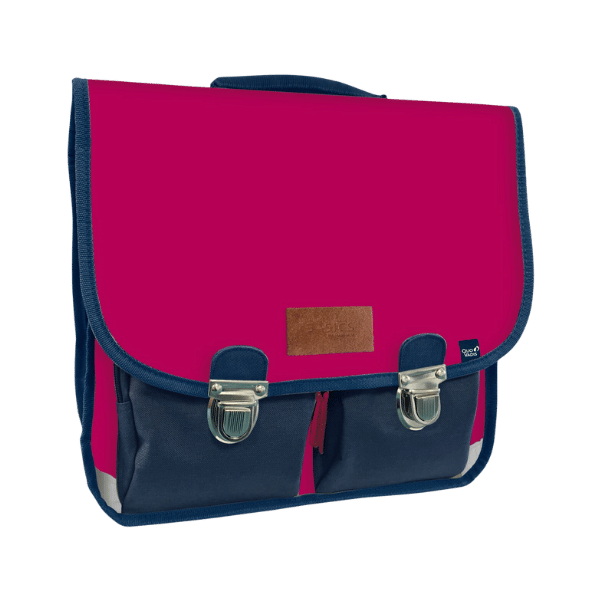 Cartable vintage couleur framboise - 38cm