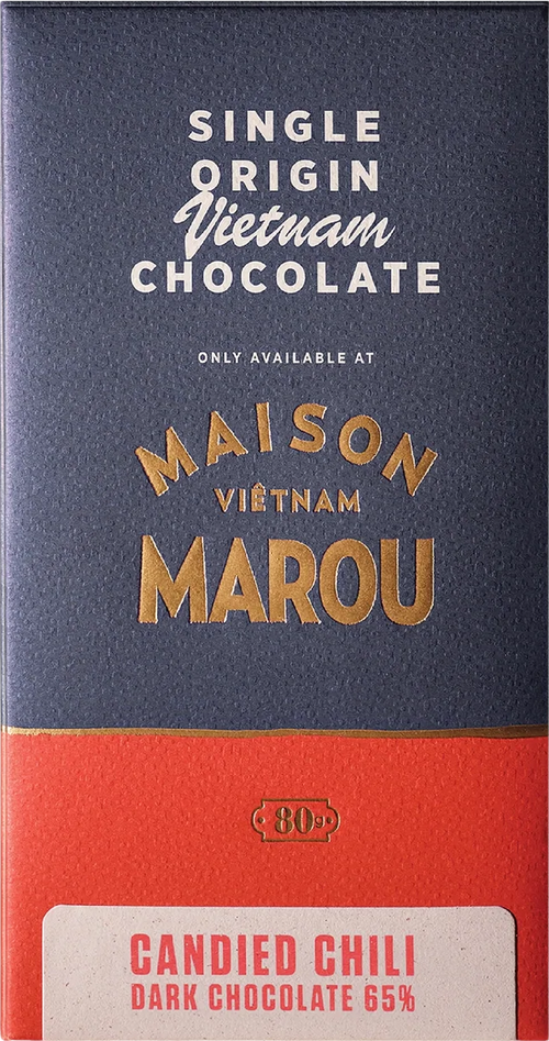 Tablette de chocolat noir 65% piment confit - 80g