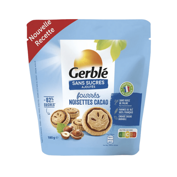 Biscuits fourrés cacao-noisettes  - 180g