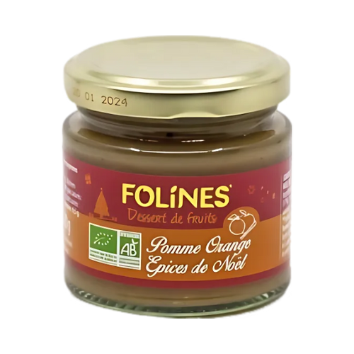 Compote pomme orange épices de Noël bio - 120g