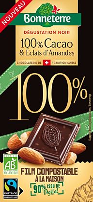 Chocolat 100% éclats D'amande Bio - 90g