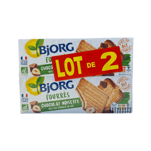 Lot de 2 fourrés chocolat noisettes bio - 2x225g