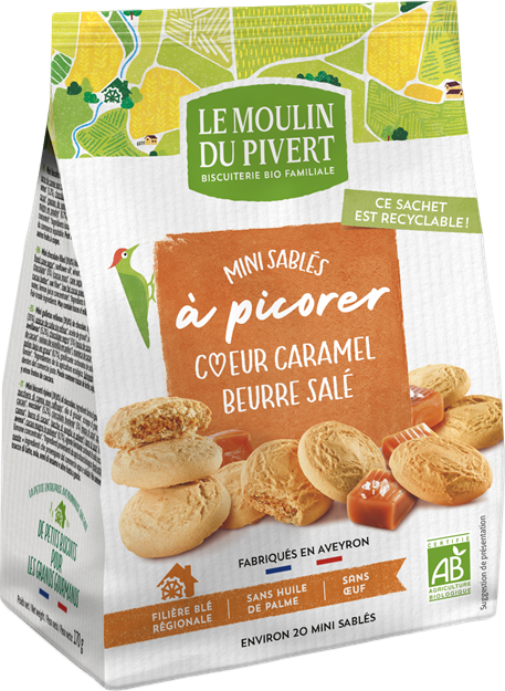 Mini sablés au cœur caramel bio - 170g