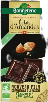 Tablette de chocolat noir aux éclats d'amandes - 90g