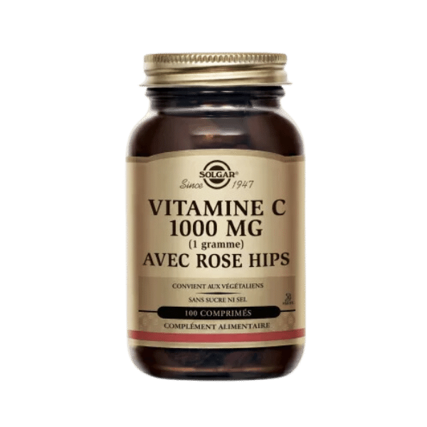 Vitamine C, 1g rose hips - 100 comprimés - Solgar