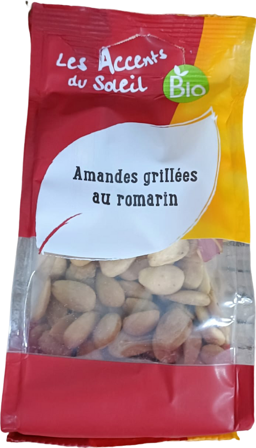 Amandes grillées au romarin bio - 125g