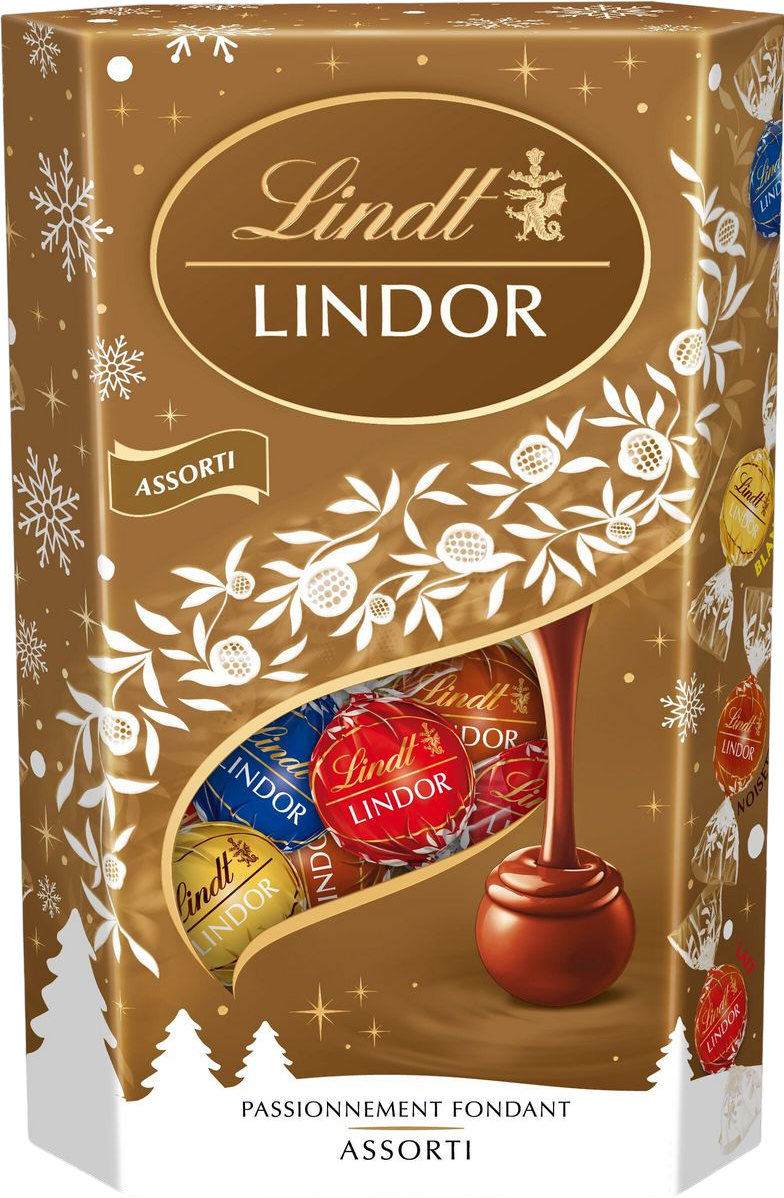 Lindor assortiment de bouchées au chocolat lait noir et blanc - 337g