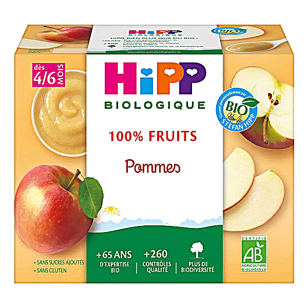 Compotes de pomme bio - 4x100g