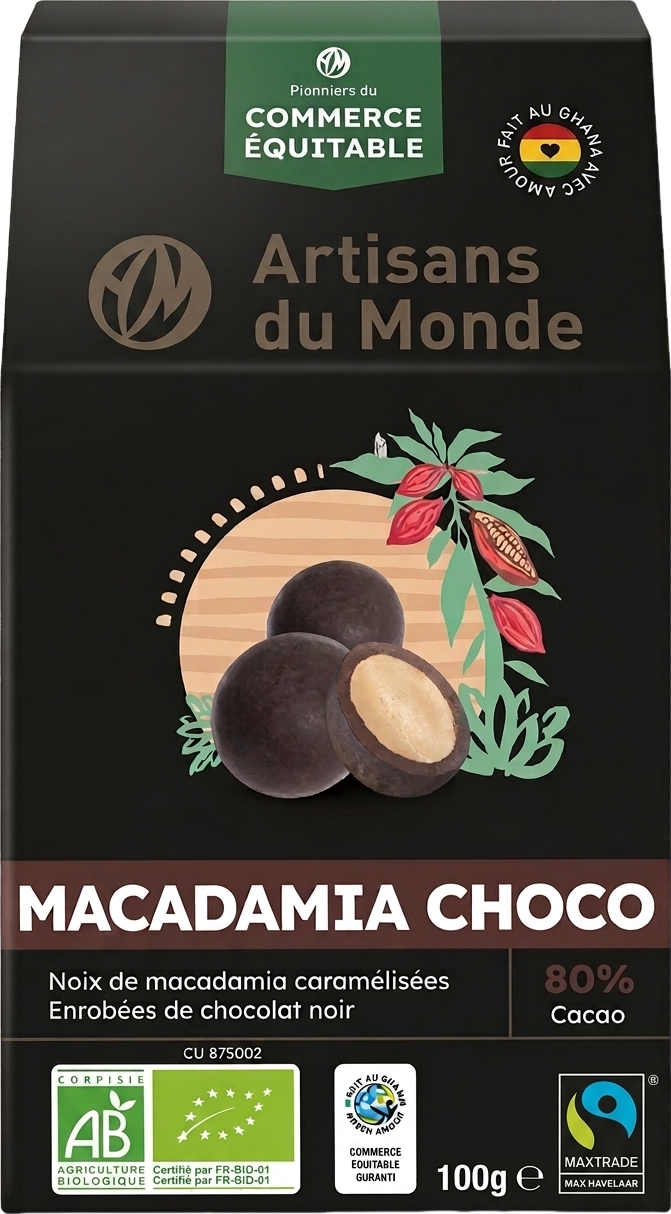 Macadamia au chocolat bio - 100g