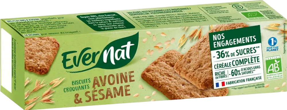 Biscuit croquant avoine sésame - 130g